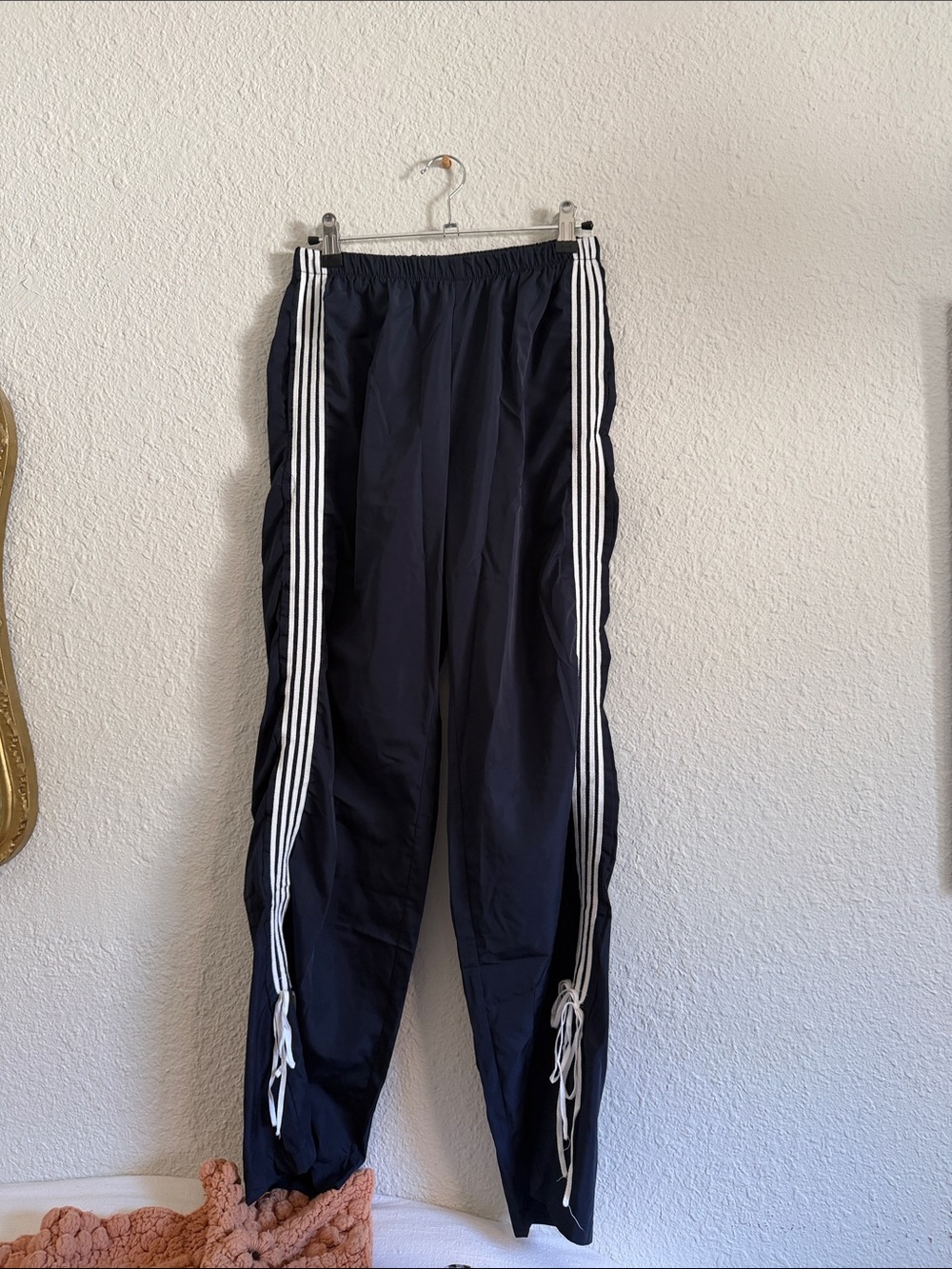 Women’s Navy Blue Track Pants with White Side Stripes